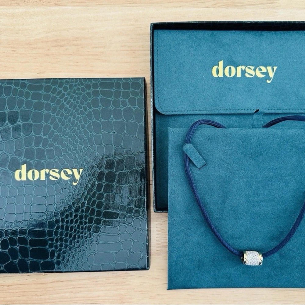 Dorsey Blue Paracord Lab White Sapphire Necklacd